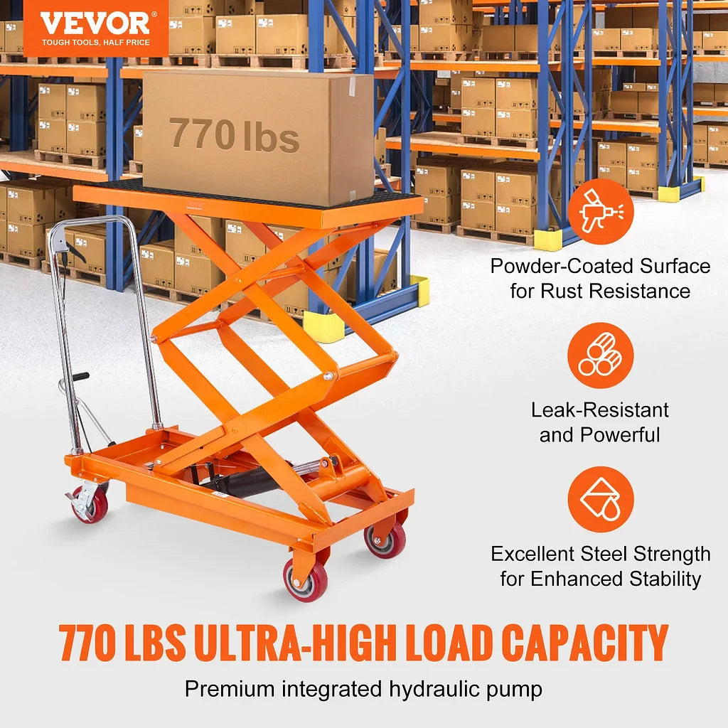 🔧 Portable Hydraulic Lift Table Cart